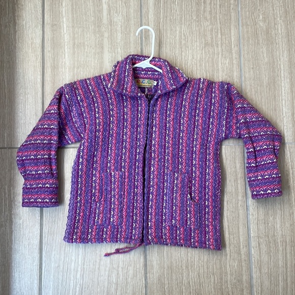 ECUADORIAN CLOTHING COMPANY UEC Girls Size 8 Handmade Pink Purple Zipper Jacket - Picture 2 of 10